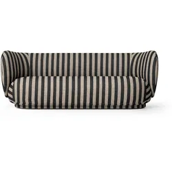 Rico Dreisitzer-Sofa gestreift, Sand-Schwarz