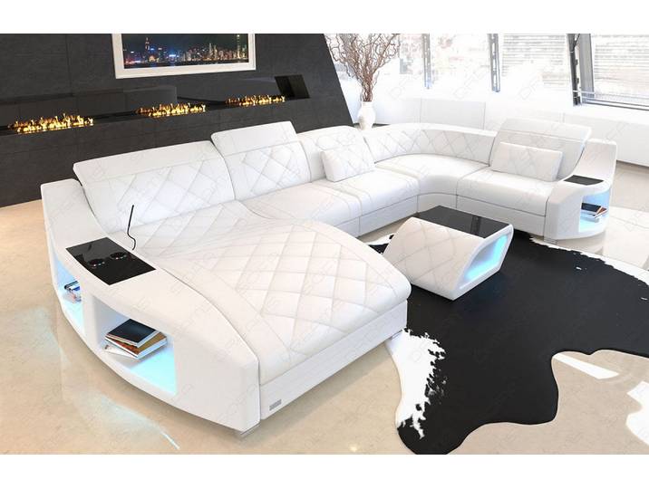 Wohnlandschaft Swing U-Form aus Leder