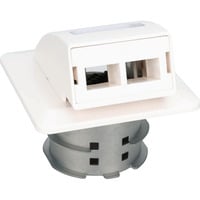 FTTH Glasfaser Unterputz-Wandanschlussdose, 2 Ports weiß, für SC- und LC-Adapter