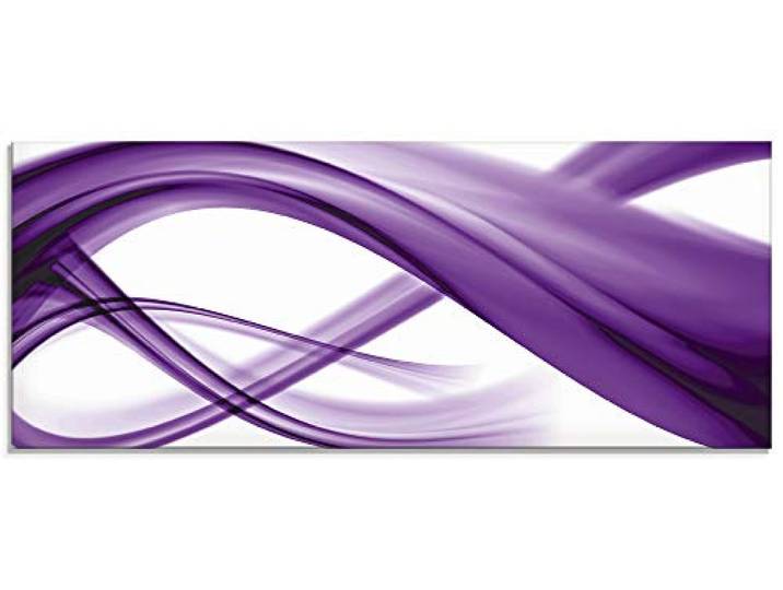 ARTland Wanddeko Glasbilder Wandbild Glas Bild einteilig 125x50 cm Querformat Moderne Kunst Abstrakt Modern Rauch Welle Lila Violett S7MV