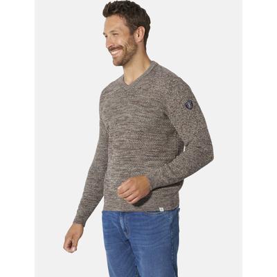 V-Ausschnitt-Pullover BABISTA "Pullover BALESSI", Herren, Gr. XL, braun (hellbraun gemustert), Pullover