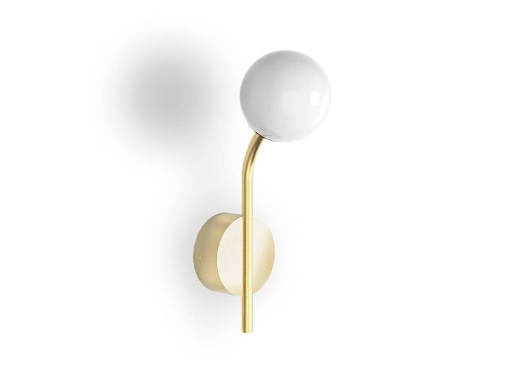 Decor Walther Wandleuchte Pep One, dimmbar, messing / gold, für Wohn- / Esszimmer, Metall, Modern