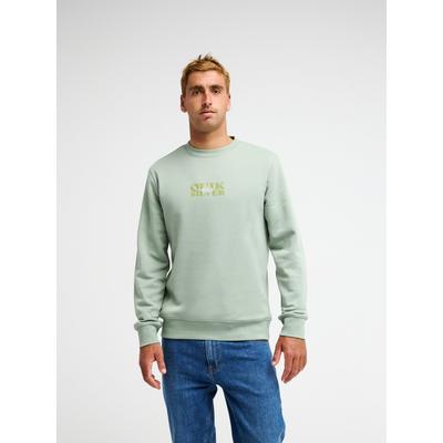 Sweatshirt QUIKSILVER "TRUE CREW", Herren, Gr. L, grün (iceberg gree), Obermaterial: 60% Baumwolle, 40% Polyester, Sweatshirts Sweatshirt, sportlicher Look, für Alltag und Freizeit, gerader, zeitloser Schnitt
