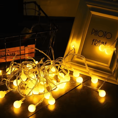 Inspire Curations 10M Ball LED Garland String Lights With USB Or Battery Power warm White Ball battery Case 10m 80leds
