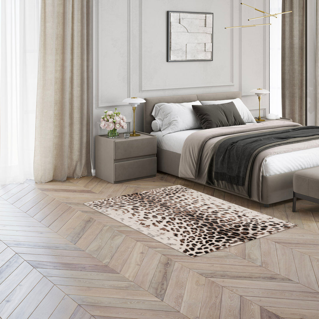 Canora Grey Anyssa Animal Print Area Rug Brown Rectangle 120 x 170 cm