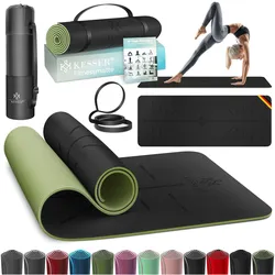 KESSER® Gymnastikmatte mit Tragegurt rutschfest TPE Yogamatte Gepolstert & rutschfest Fitnessmatte , 183 x 61  Trainingsmatte für Fitness Sportmatte, Pilates & Gymnastik Workout extradick