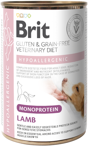 Brit Veterinário Dog Hipoalergênico Cordeiro 6 unid. x 400g