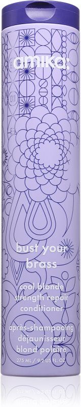 amika Bust Your Brass Cool Blonde Strenght Repair Conditioner après-shampoing pour cheveux blonds 275 ml
