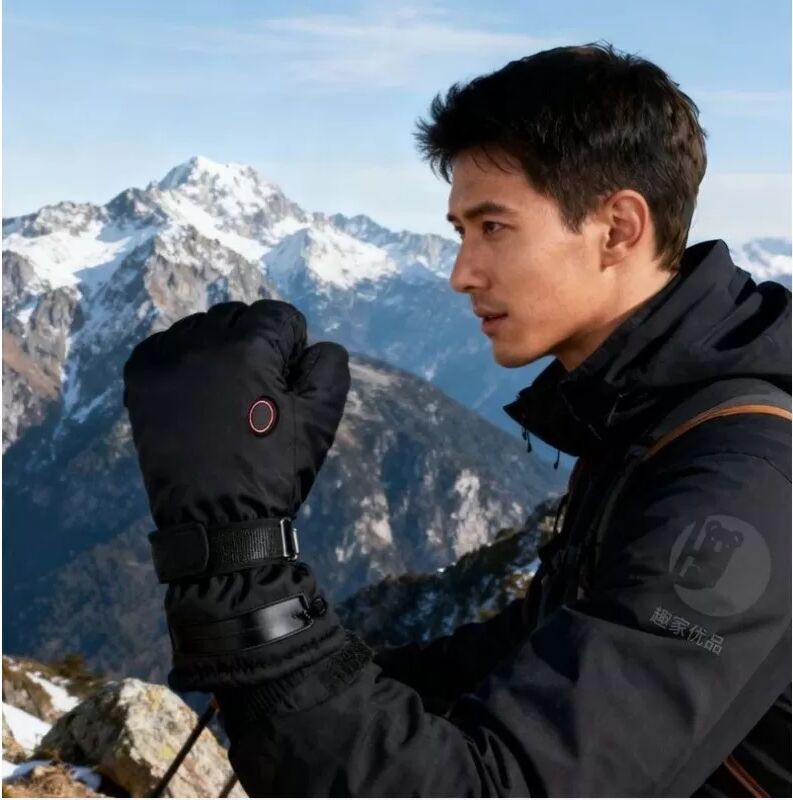 INF USB-beheizte Touchscreen-Handschuhe für Winter-Outdoor-Radfahren & Skifahren Schwarz