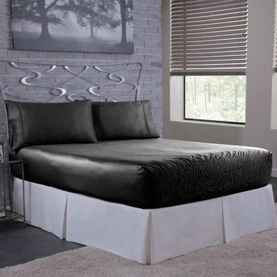 Jlj Home Furnishings Llc Bed Tite Satin Sheet Set, Queen, Black