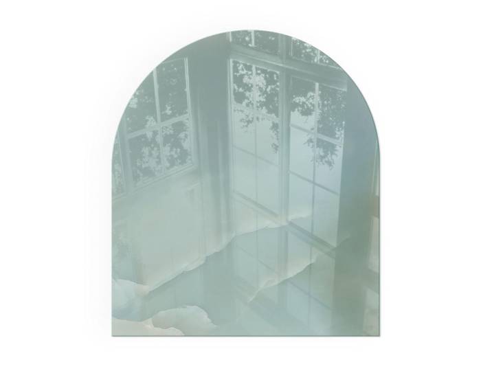 Tulup Kaminbodenplatte 80x70 cm - Zartes Marmormuster, Türkis, Glas, Rechteckig, 80x70x0.4 cm, Elektrogeräte, Heizgeräte, Elektrokamine