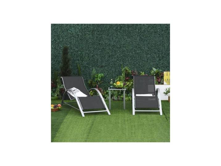 Set 3pcs métal maille noire:2 sièges+table idéal pour terrasse et petit balcon