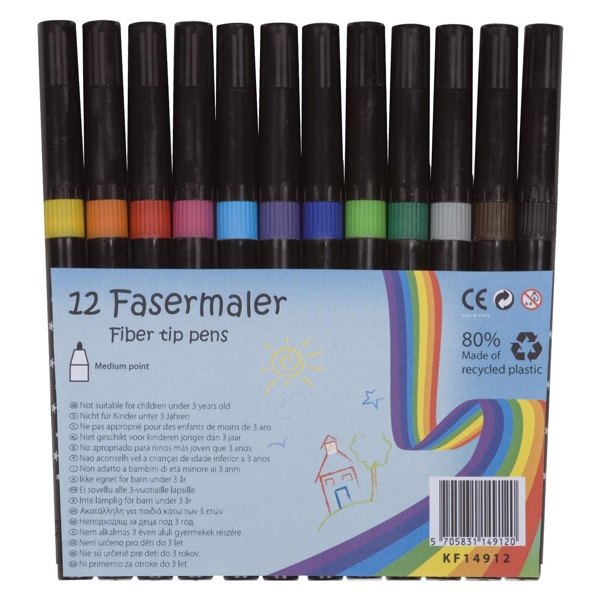 Q-Connect Faserschreiber 12 Farben (12x) (KF14912)