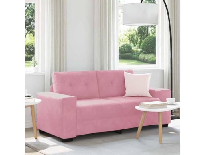 ZXQVLMRS Zweisitzer-Sofa Samt Wohnzimmercouch 180x77x82 cm Rosa Mit weicher Haptik, Stabiler Metallrahmen, Modernes Design