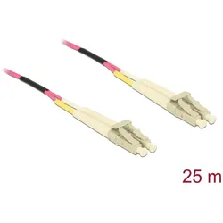 Delock Kabel Lichtwellenleiter LC Duplex Multimode OM4 25 m (25 m), Netzwerkkabel