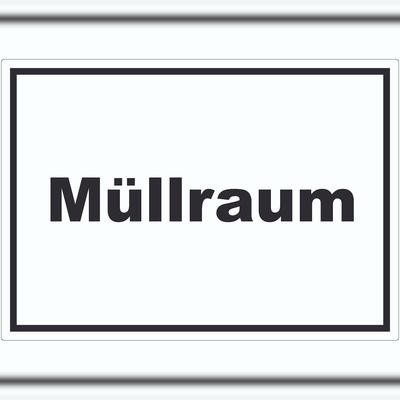 HB-Druck Müllraum Aufkleber mit Text Abfall Mülltrennung waagerecht A5 (148x210mm)