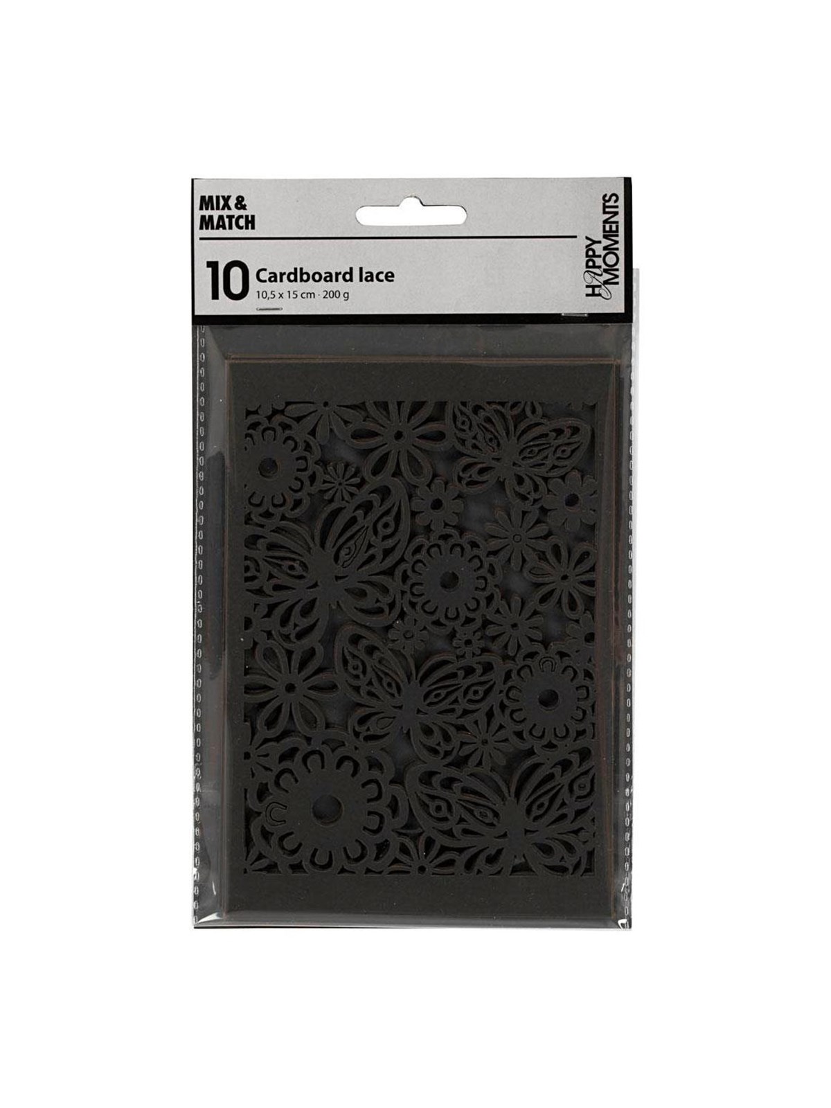 Creativ Company - Patterned Cardboard Black 10 pcs.