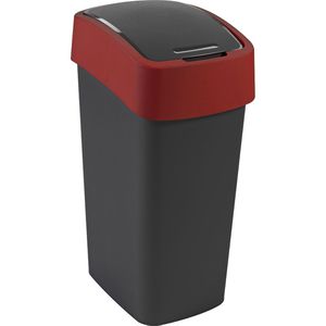 Curver Mülleimer Flip Bin 45L, rot, aus Kunststoff, 45 Liter