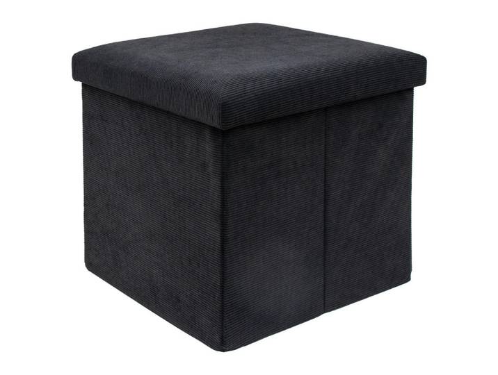 Intirilife Faltbarer Sitzhocker, Schwarz, Textil, 38x38x38 cm, Wohnzimmer, Sessel, Hocker, Sitzhocker