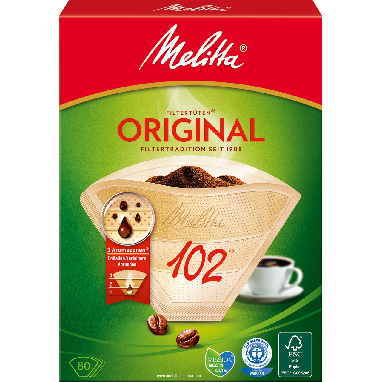 Melitta Aroma-Filtertüten "102", naturbraun