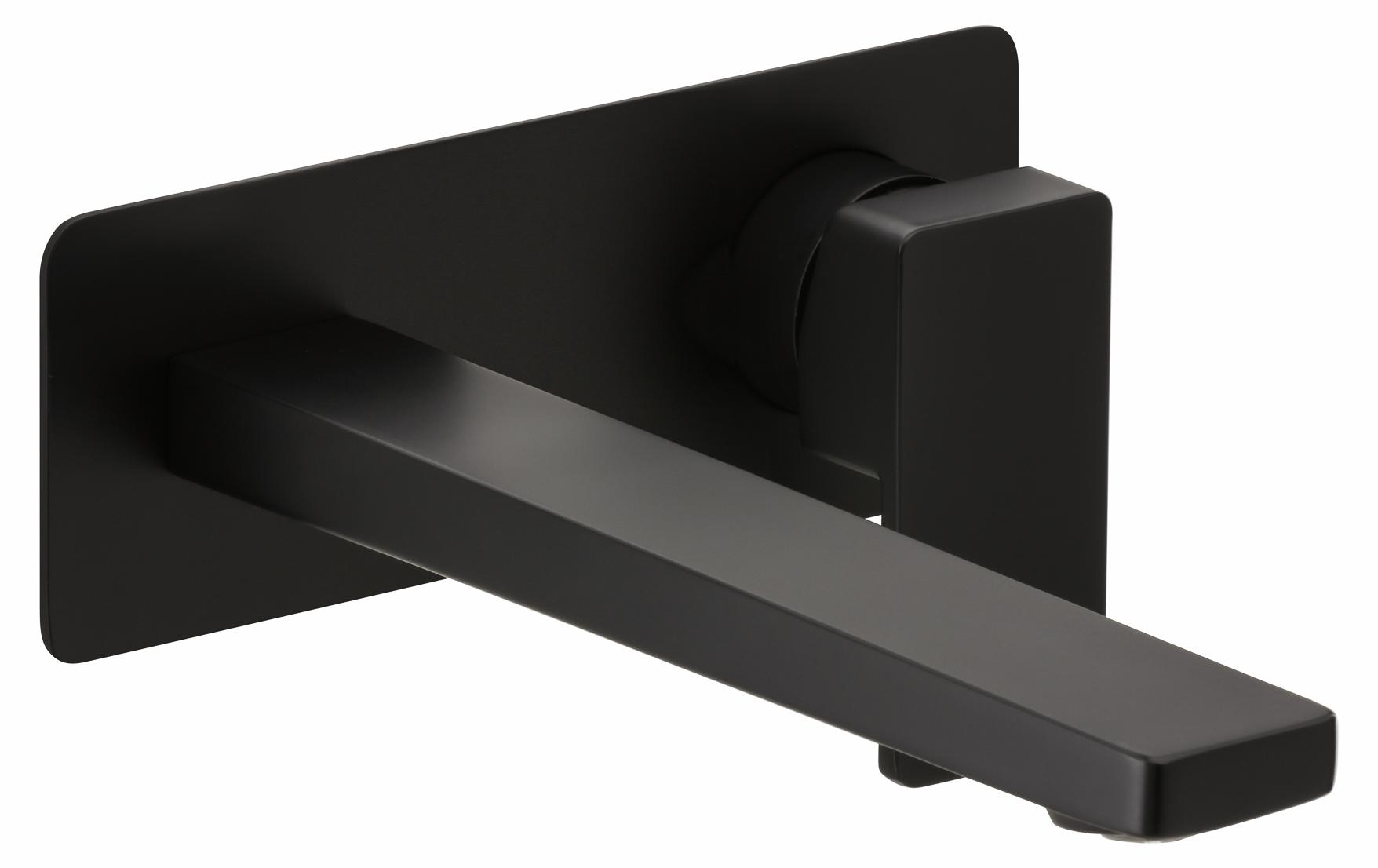 Herzbach CEO BLACK Waschtisch-Wandbatterie Farbset 210mm 1 Blende Schwarz matt