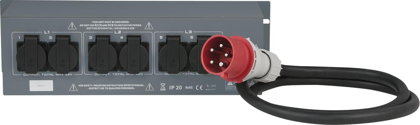 Showgear PSA-32A6S stroomverdeelblok