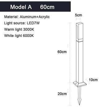 Inspired Living Modern Minimalist Aluminum Outdoor LED Lawn Light For Courtyards & Pathways model A 60cm warm Light 3000k