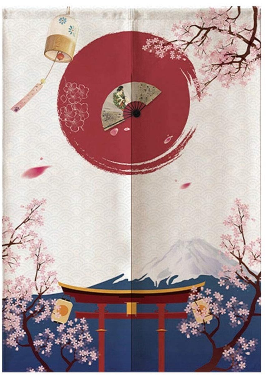 Dailygoods Verduisterend Deurgordijn in Japanse Stijl - Polyester - 85 x 120 cm