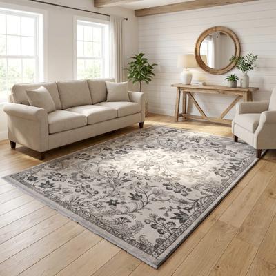 Gertmenian Paradis Traditional Floral Medallion European Inspired Design Fringe Stain-Resistant High-Traffic Indoor Area Rug Collection
