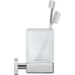 Duravit, Zahnputzbecher, Glashalter KARREE Glas matt chrom