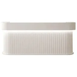 Empfangstheke & Bartheke mit Rundung, Vertikalstreifen-Design, für Salon, Hotel & Laden, Weiß 200×60×100cm【Baise200】