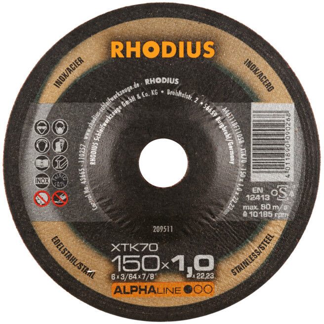 Disque de tronçonnage extra-fin Rhodius XTK70 (209511)