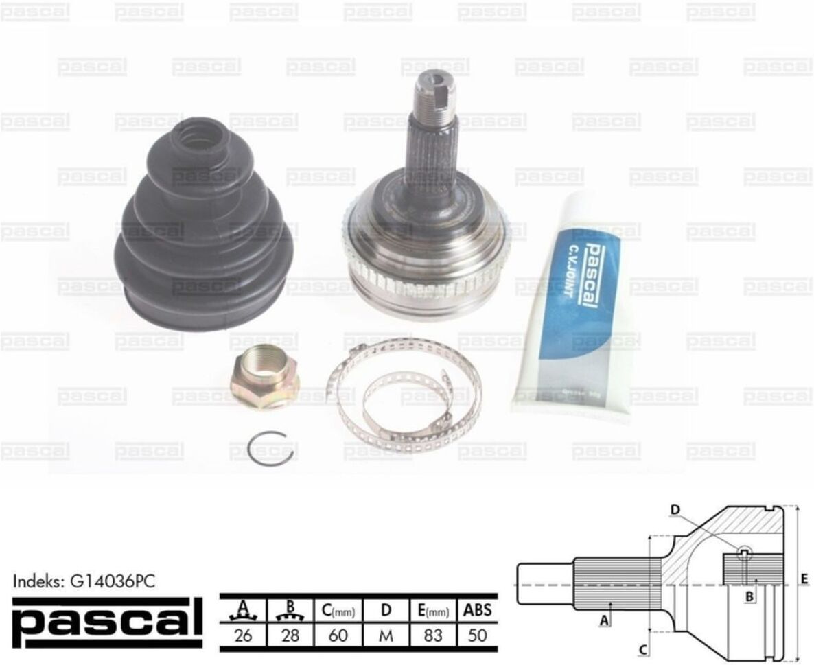 Gelenksatz, Antriebswelle PASCAL G14036PC
