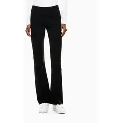 EA7 für Damen. 7W000460_AF12484 Schwarze gestrickte Bootcut-Leggings (XXS), Lässig, Baumwolle