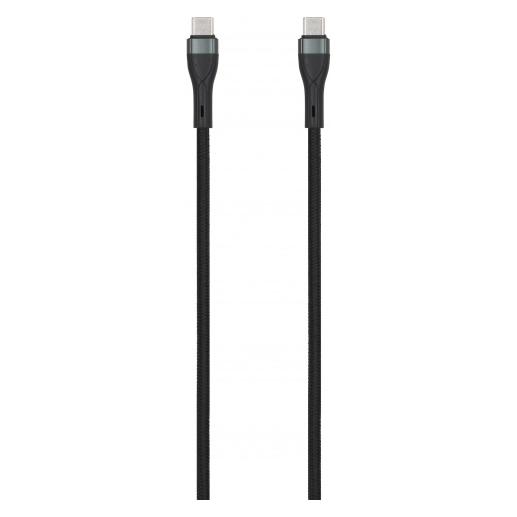Seek Toti Kabel Typ-C zu Typ-C, 2m geflochtenes Kabel 3A, Schwarz (4779054830388)