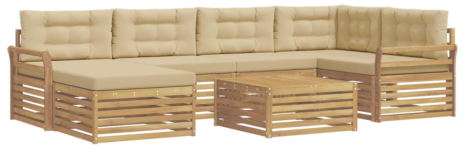 Garnitur aus 7 Outdoor-Sofas, Farbe Beige