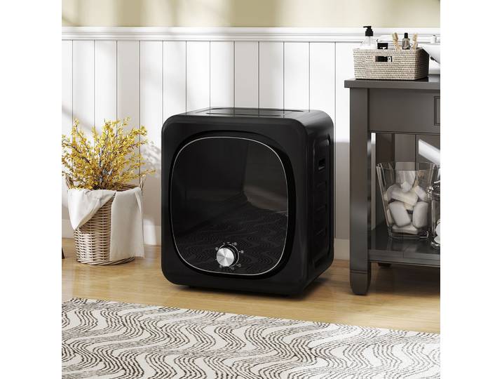 HOMCOM Sèche-Linge Électrique 4 Kg Acier Inox 5 Modes