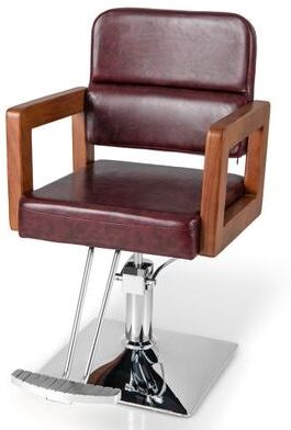 Costway Hydraulic Barber Chair Salon Chair for Hair Stylist with 360 Degrees Swivel-Red