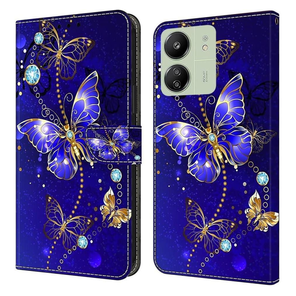 Cover-Discount Xiaomi Poco C65 / Redmi 13C - 3D-Effekt Etui Blue Butterfly (Xiaomi Poco C65, Xiaomi Redmi 13C) (660171407D)