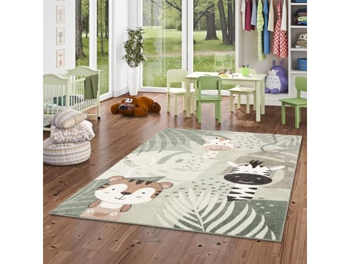 Pergamon Weiche Super Soft Kinderteppiche mit bunten Tiermustern – Strapazierfähig und Pflegeleicht – Ideale Spielteppiche für Kinderzimmer – Verschiedene Größen verfügbar