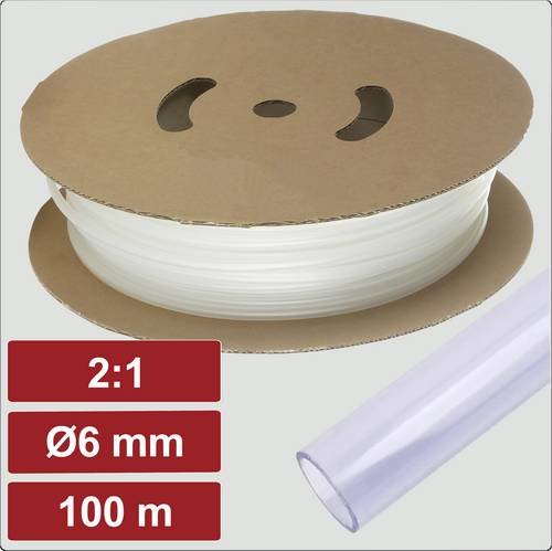 Electronic Garage EG25CA046 Schrumpfschlauch ohne Kleber Transparent 6mm 3mm Schrumpfrate:2:1 100m