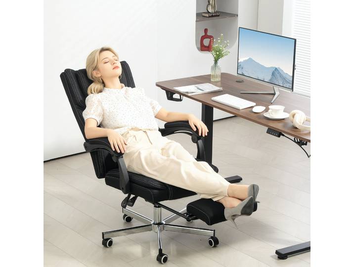 Vinsetto Chaise Bureau Pivotante Réglable Noir