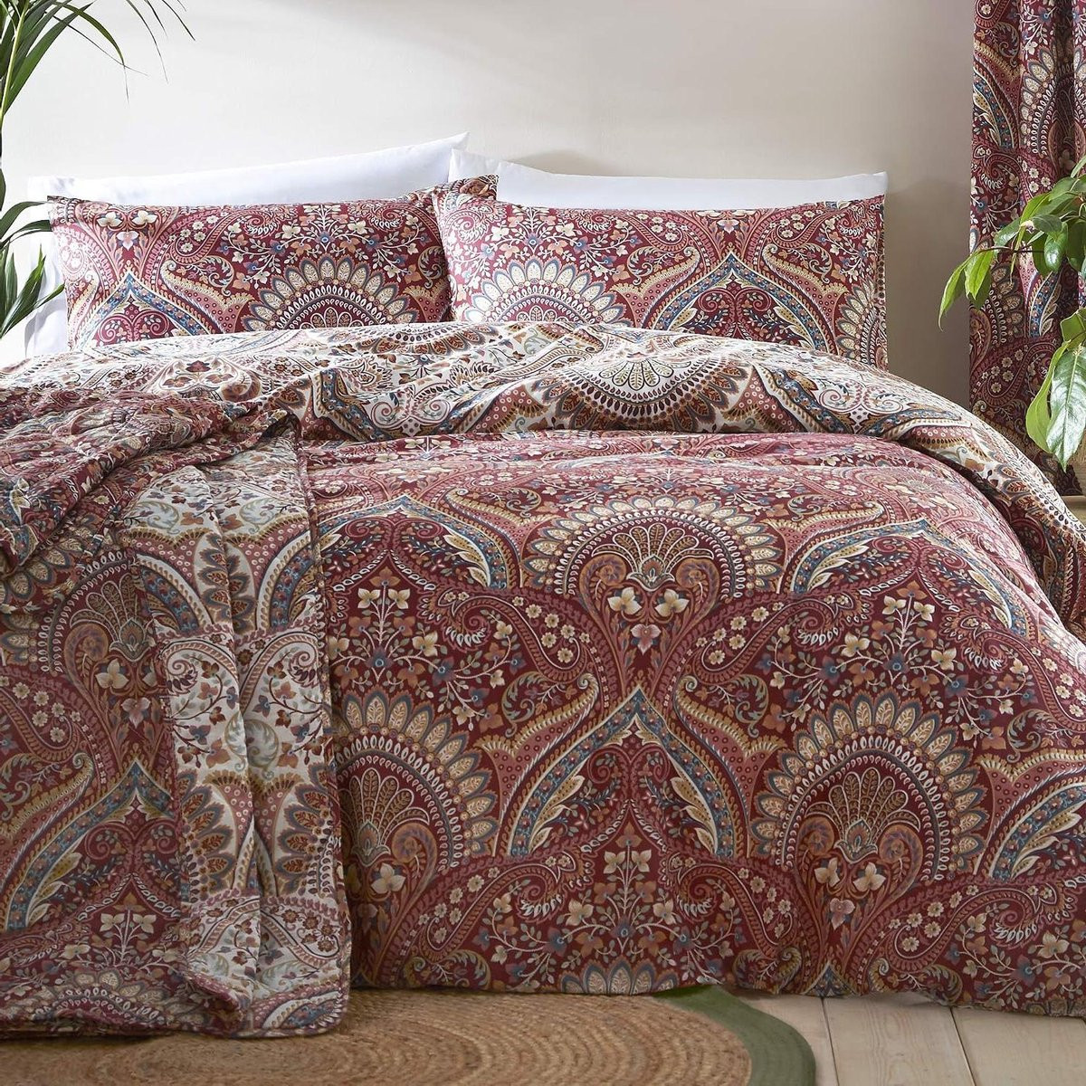 Omkeerbaar Dekbedovertrek Set Rood - 200 x 200 cm