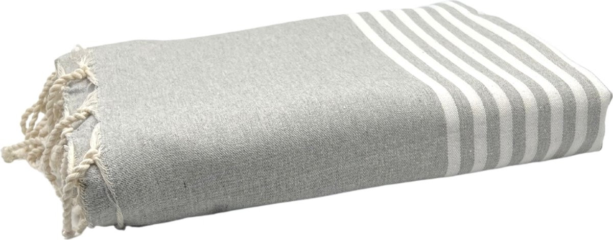 Foutas Arthur XXL strandlaken hamamdoek Gris Calcé grijs B: 300 cm, D: 200 cm