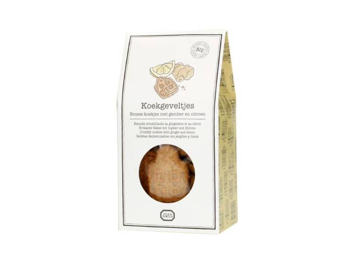 Geveltje koekjes, biologisch, gember/citroen, 140 gram