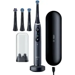 ORAL-B iO Series 9 Black Onyx, 4 Aufsteckbürsten, Magnetladegerät, Lade-Reiseetui, Bürstenkopfhalter, Elektrische Zahnbürste Schwarz, Reinigungstechnologie: Mikrovibrationen