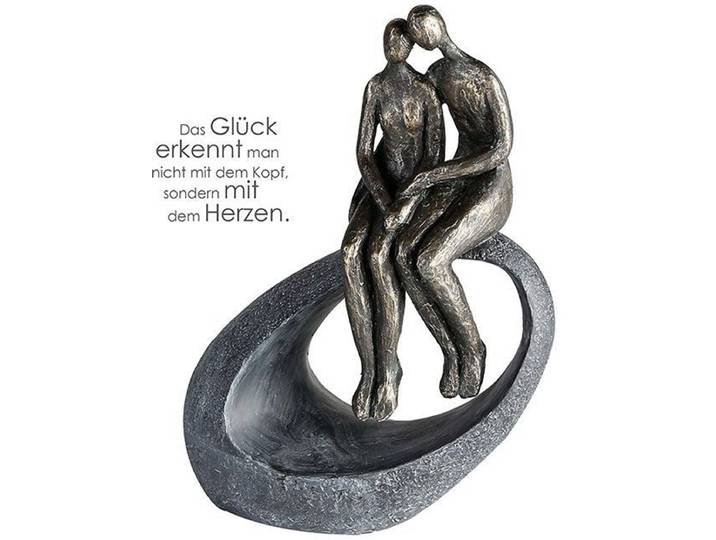 Bronzen sculptuur het moment - 9x19x27 - grijs brons kleur -polyresin