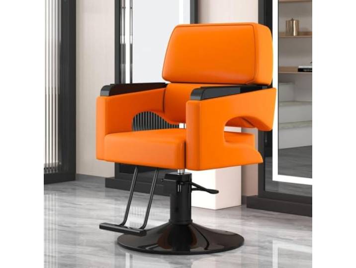 Dalumian Friseurstuhl/Barber-Stuhl, Styling-Stuhl für Friseure Metallgestell, hochelastischer Schaumstoff & PU-Leder, um 360° drehbar, höhenverstellbar(L)