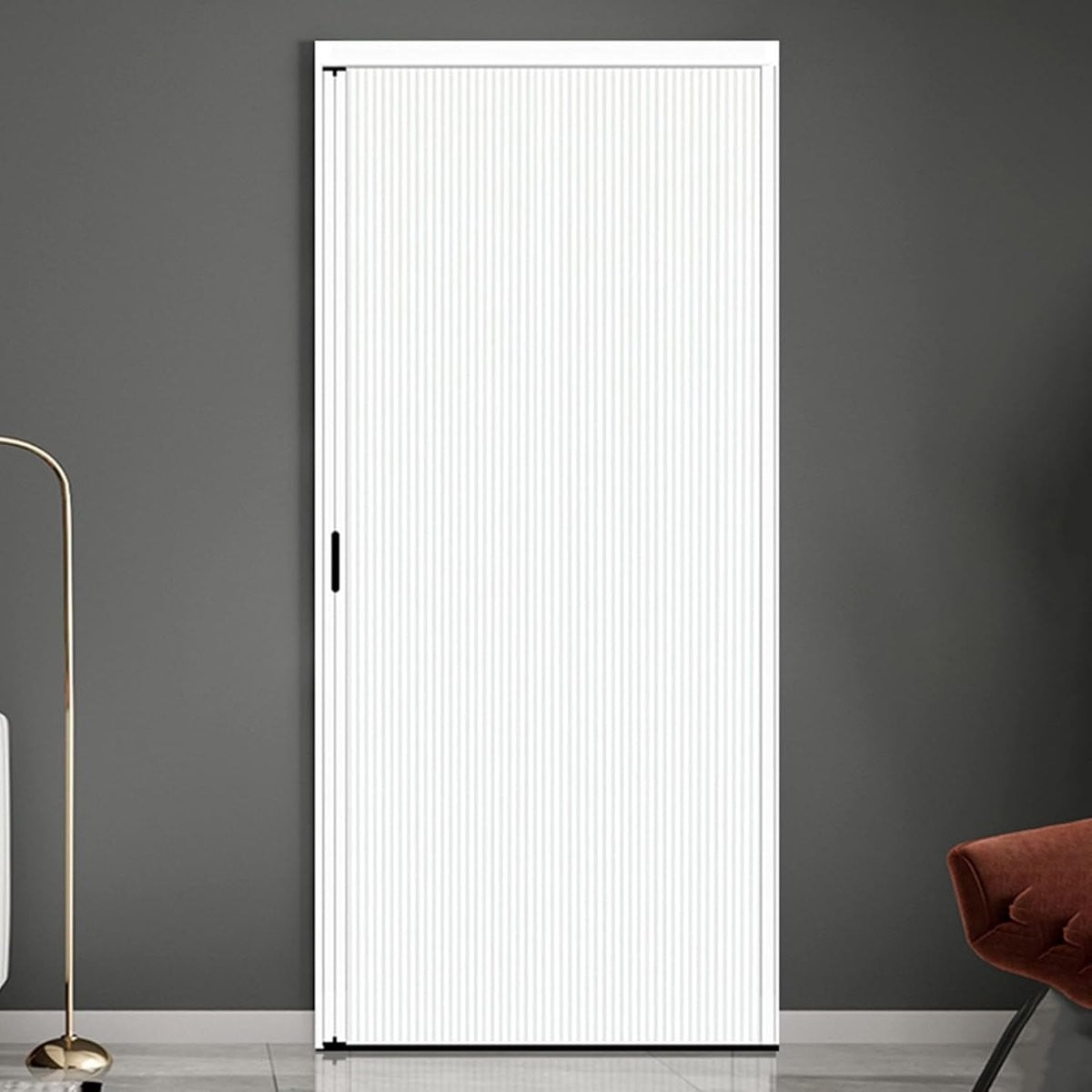 Verduisterende vouwdeur met magnetische sluiting als roomdivider of binnendeur