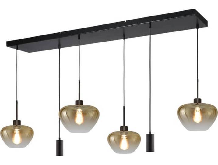 6-lichts hanglamp Genua zwart met goud glas Masterlight - 2971-0505130256MB222